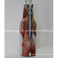 Neoprene Beer Bottle Cooler with Zipper Closed